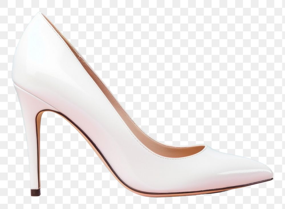 PNG White high heels mockup footwear shoe elegance. 