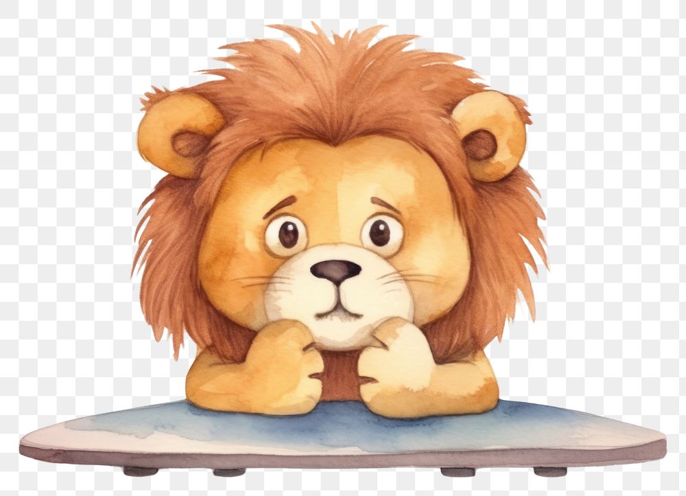 PNG Lion sitting animal cartoon mammal. AI generated Image by rawpixel.