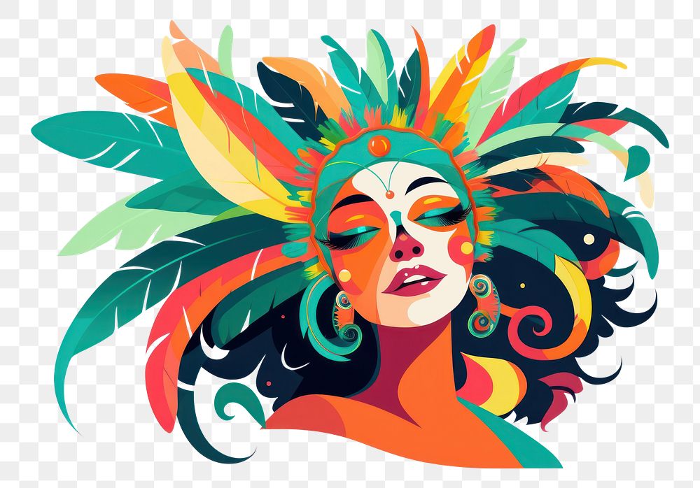 PNG  Brazilian Carnival pattern drawing sketch. AI generated Image by rawpixel.