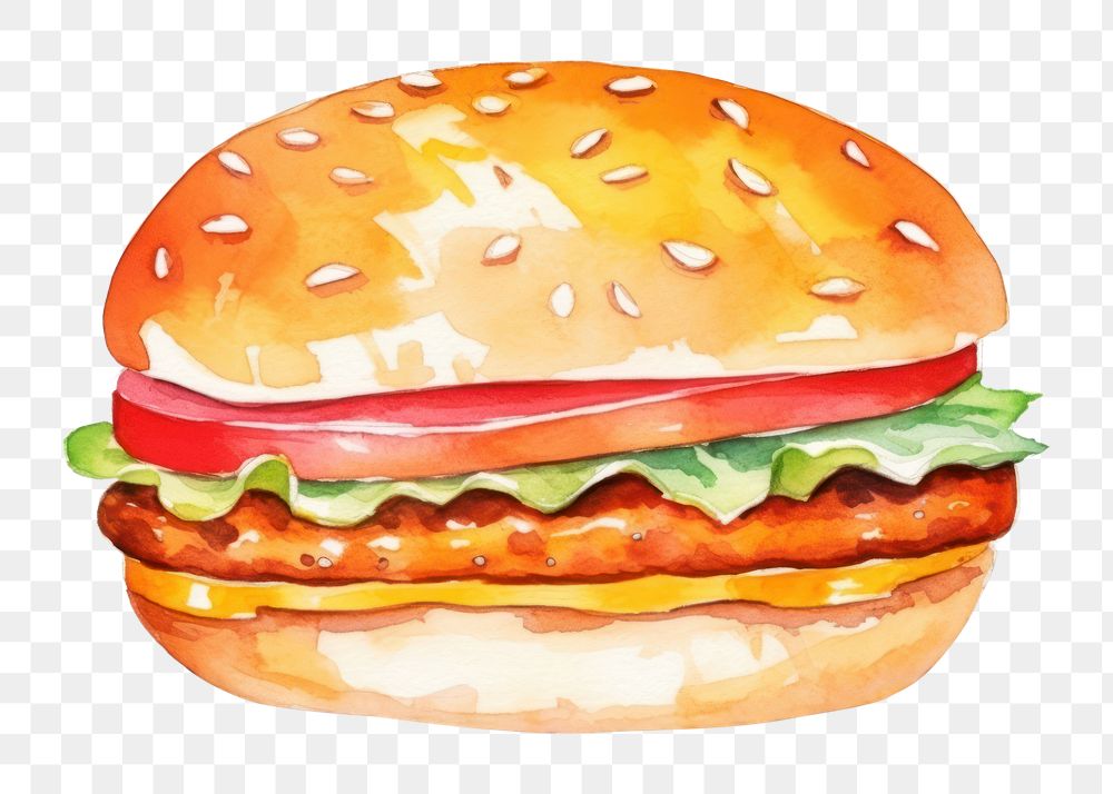 PNG Burger cartoon food hamburger. AI generated Image by rawpixel.