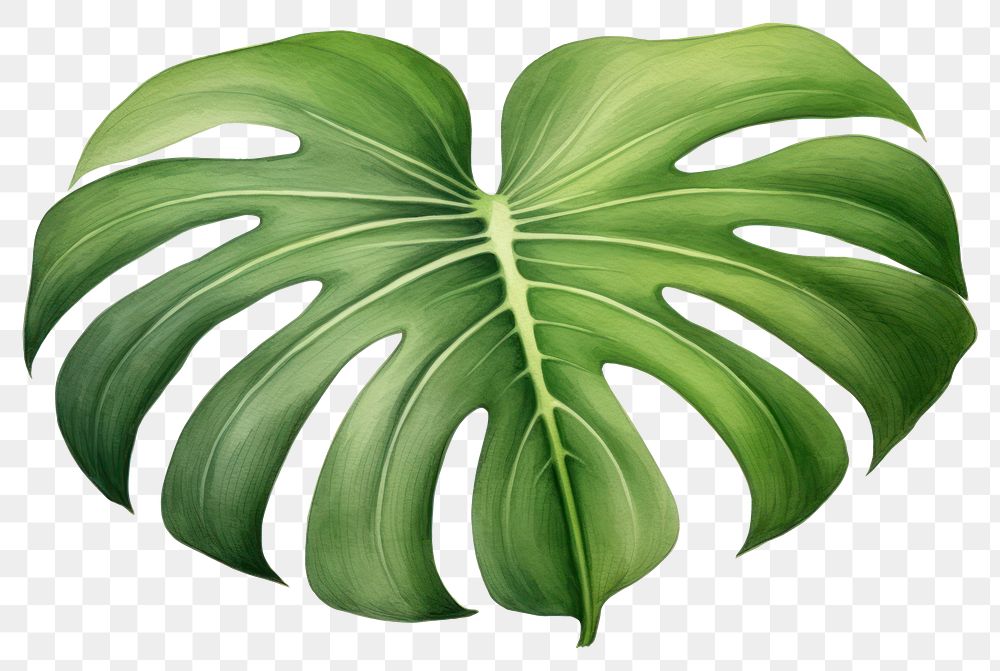 PNG Monstera leaf plant white background freshness. AI generated Image by rawpixel.