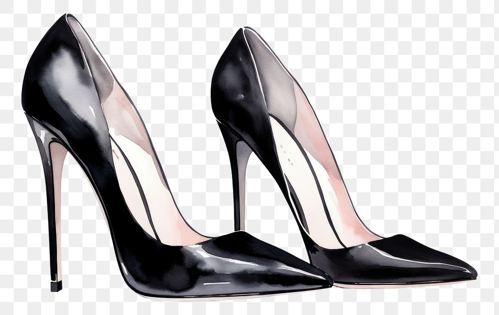 PNG Black high heels footwear fashion shoe. AI generated Image by rawpixel.