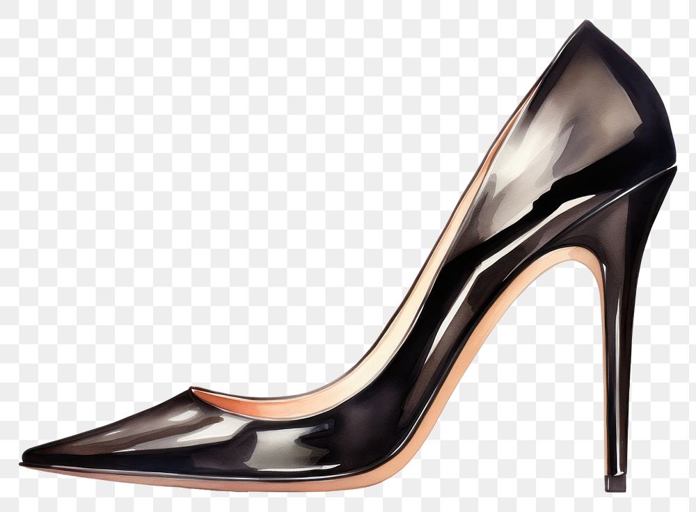 PNG Black high heels footwear fashion shoe. 