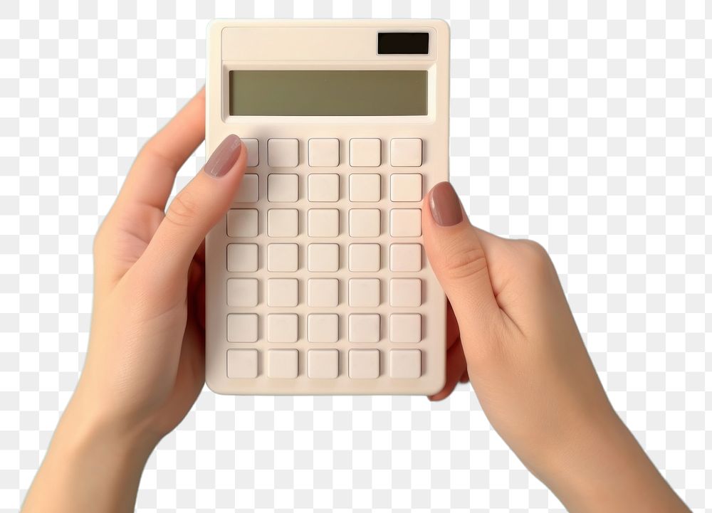 PNG  Woman hand calculator mathematics electronics