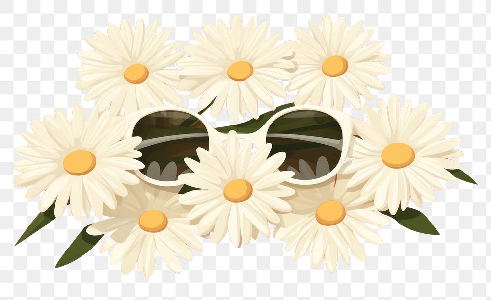 PNG Daisy bouquet daisy sunglasses flower. AI generated Image by rawpixel.