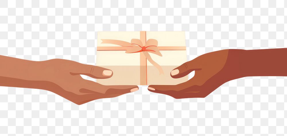 PNG Hand giving a box gift togetherness celebration. AI generated Image by rawpixel.