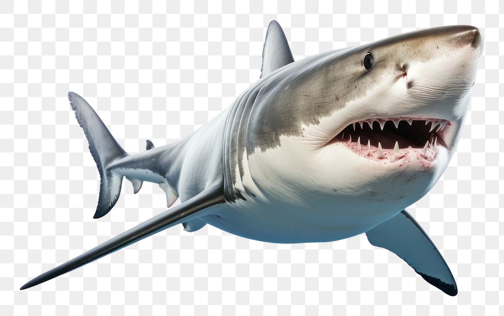 PNG Shark animal fish white background. AI generated Image by rawpixel.