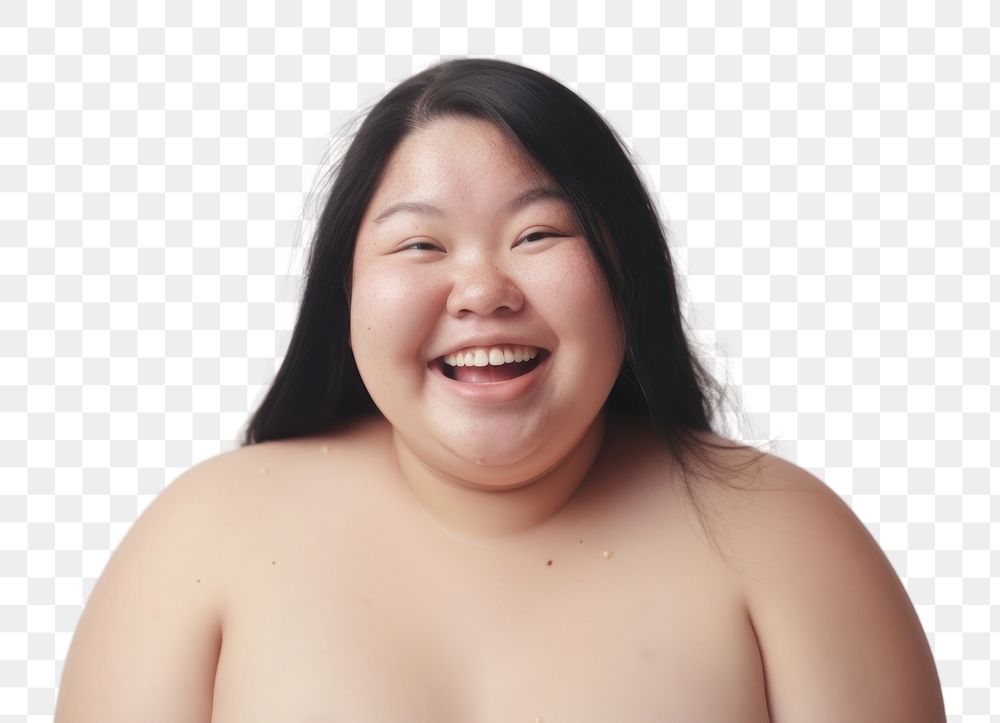 PNG Chubby asian woman smile portrait adult. AI generated Image by rawpixel.