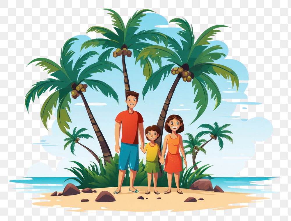 PNG Tropical island family standing vacation outdoors tropics. AI generated Image by rawpixel.