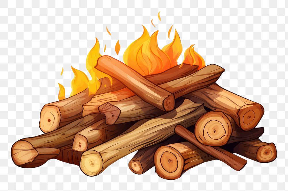 PNG Fire wood fireplace bonfire. AI generated Image by rawpixel.