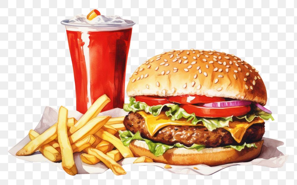 PNG Fast food ketchup white background hamburger. AI generated Image by rawpixel.