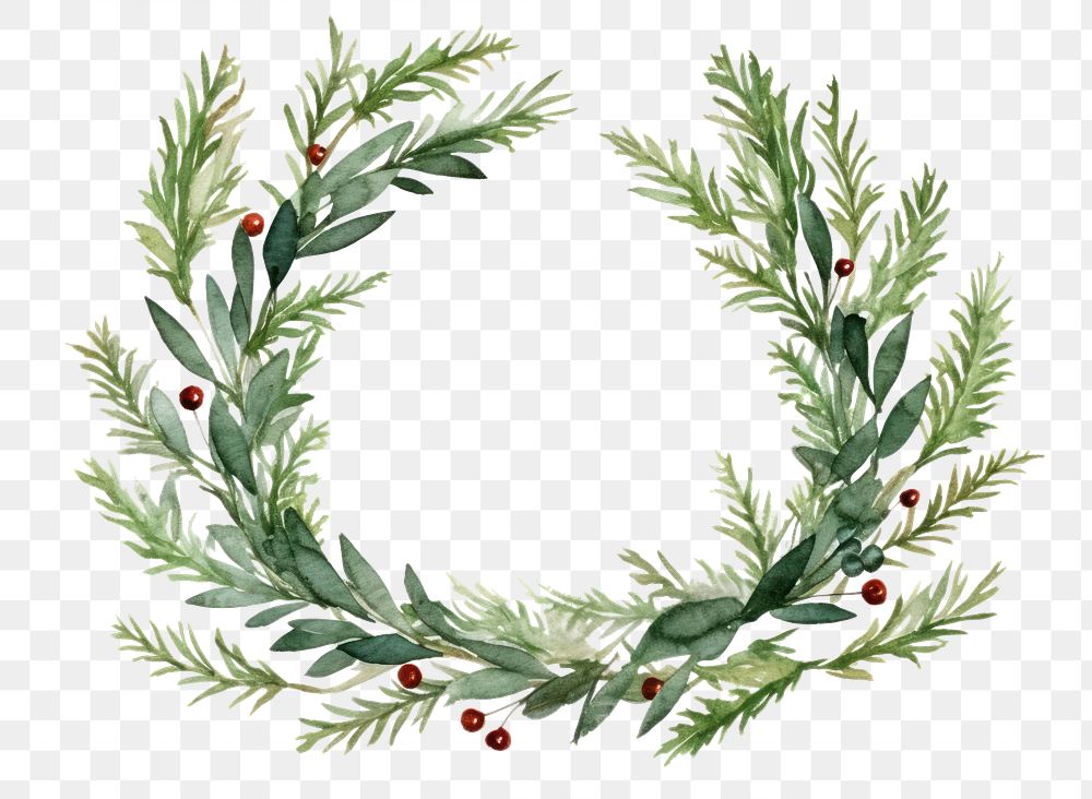 PNG Wreath christmas pattern plant