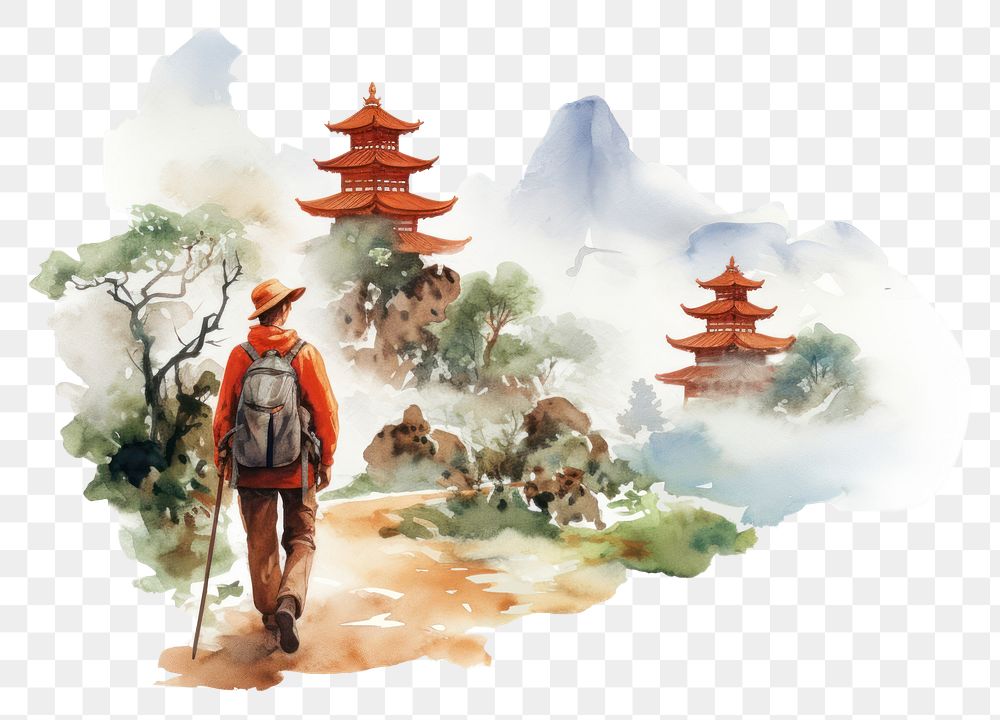 PNG Outdoors walking nature temple. AI generated Image by rawpixel.