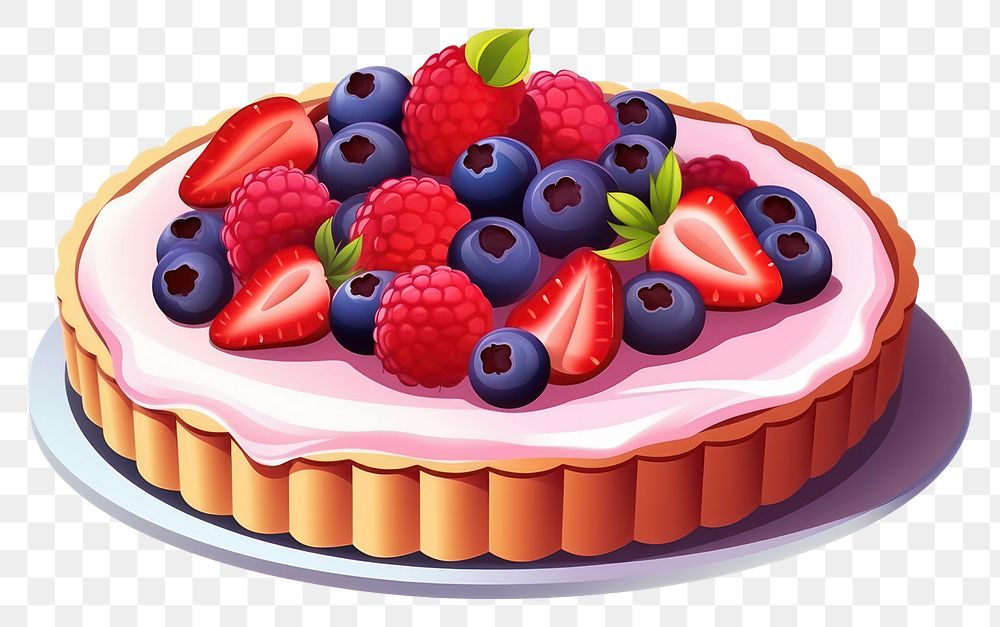 PNG Mixed berry tarte blueberry raspberry dessert. 