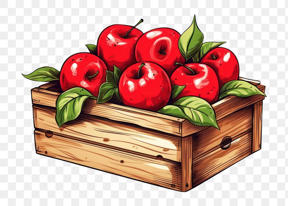 PNG Apples box fruit crate. AI generated Image by rawpixel.