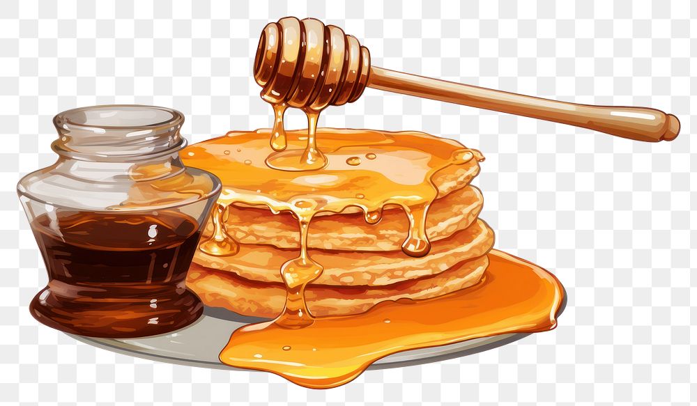 PNG Japanese pancake honey food breakfast. AI generated Image by rawpixel.