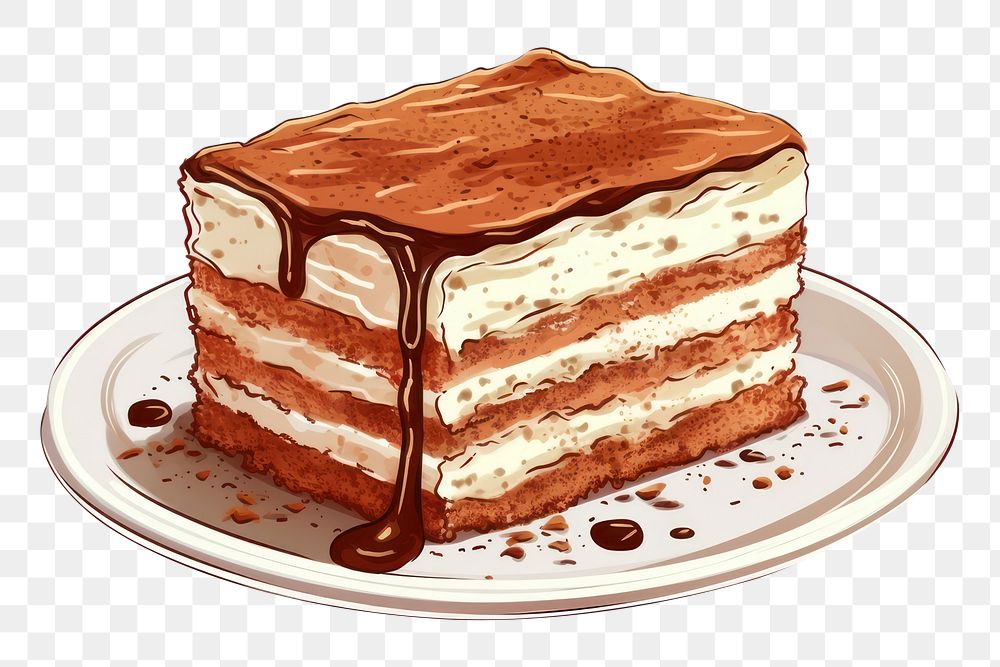 PNG  Cake cake tiramisu dessert. AI generated Image by rawpixel.