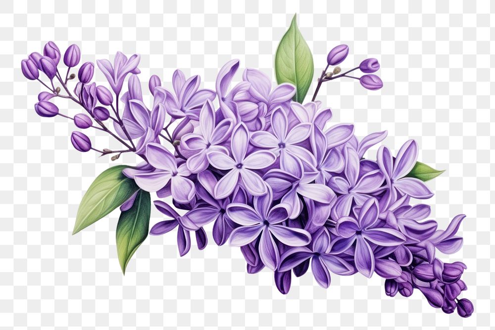 PNG  Lilac flower plant inflorescence creativity. AI generated Image by rawpixel.