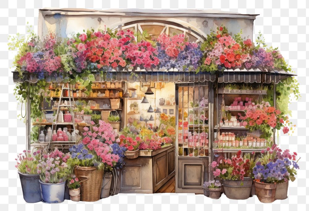 PNG Flowers shop plant architecture arrangement. AI generated Image by rawpixel.