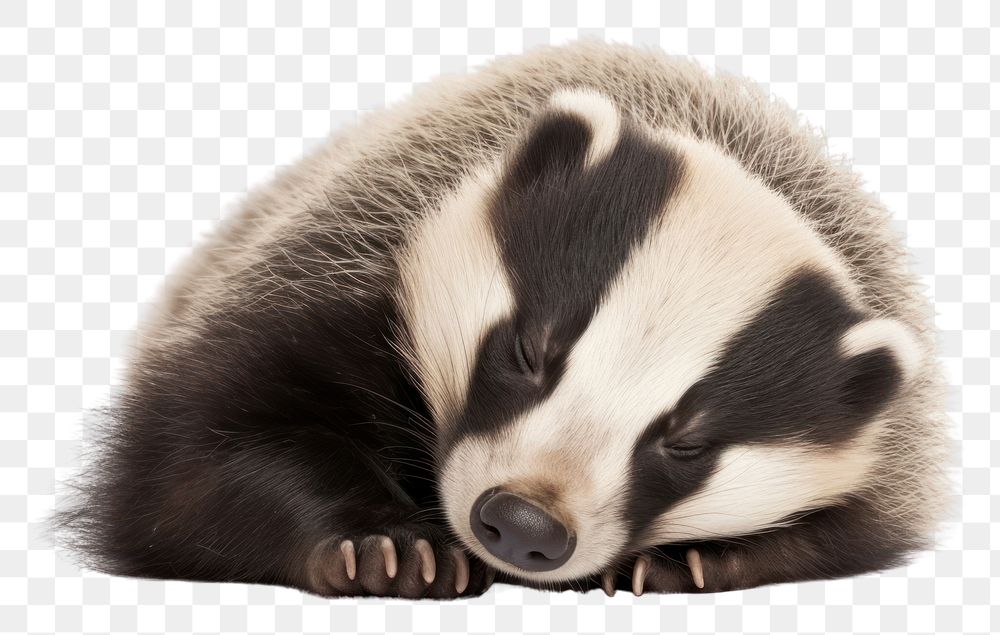 PNG Badger wildlife sleeping animal. AI generated Image by rawpixel.