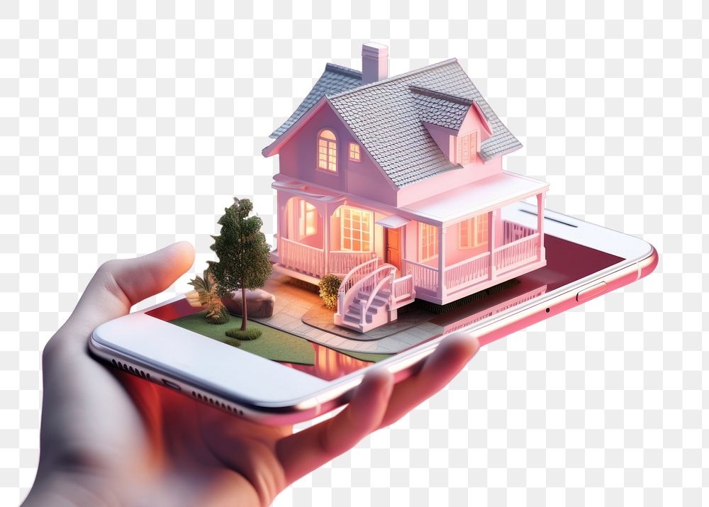 PNG  Real estate Smartphone house hand. AI generated Image by rawpixel.