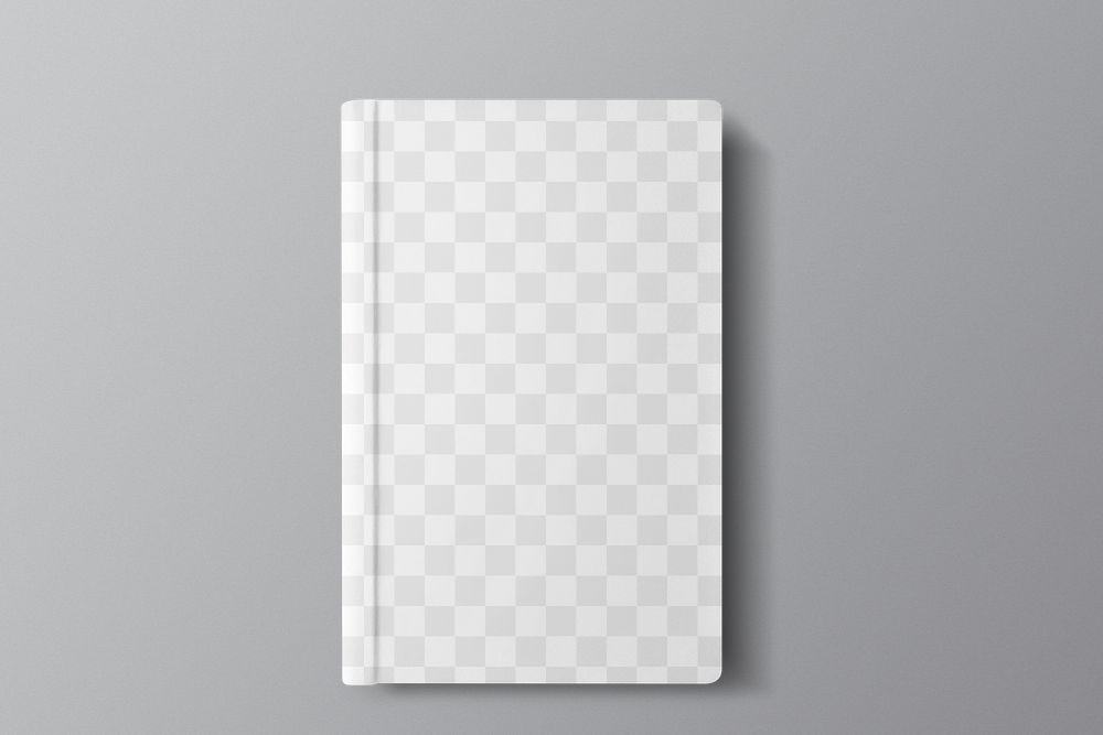 Book cover png mockup, transparent design