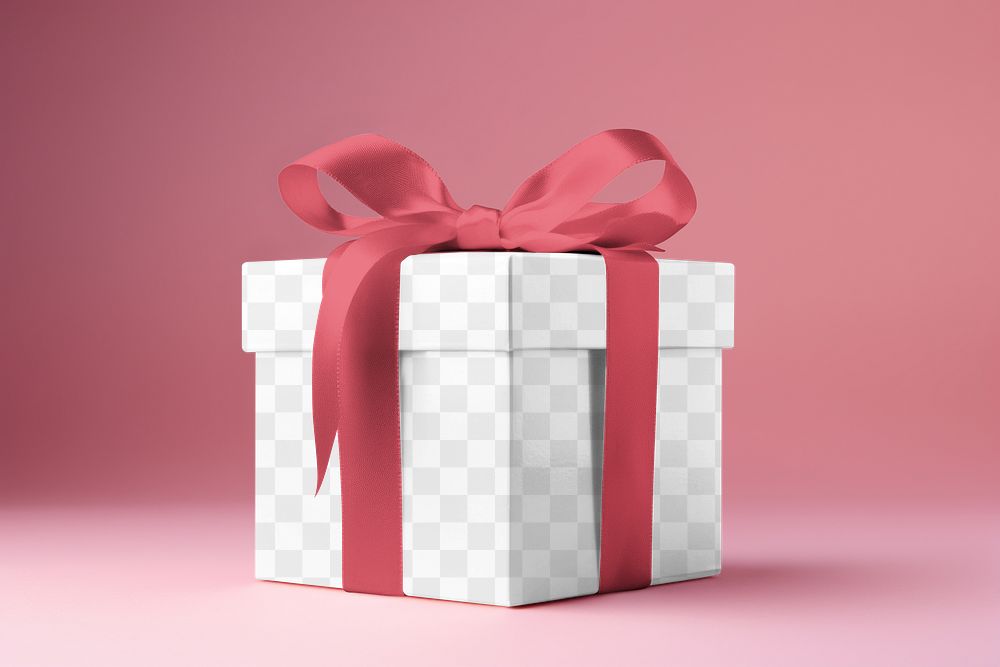 Gift box png mockup, transparent design