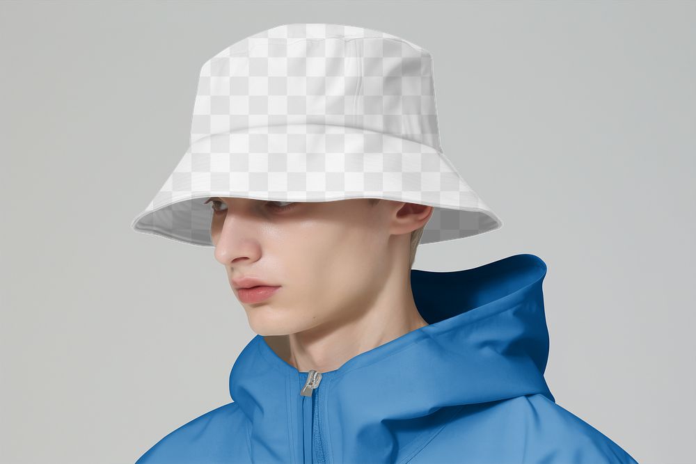 Bucket hat png, transparent mockup