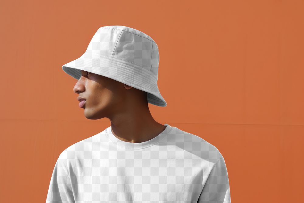 Bucket hat png, transparent mockup