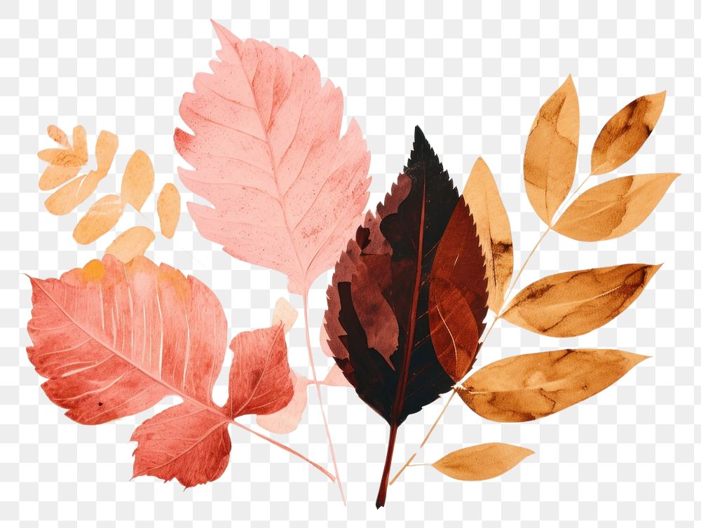PNG Fall leaves art plant leaf. AI generated Image by rawpixel.