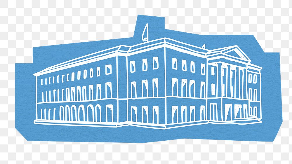 PNG University building, architecture, line art illustration, transparent background