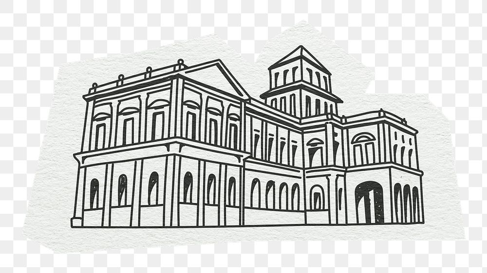 PNG Government building, architecture, line art illustration, transparent background