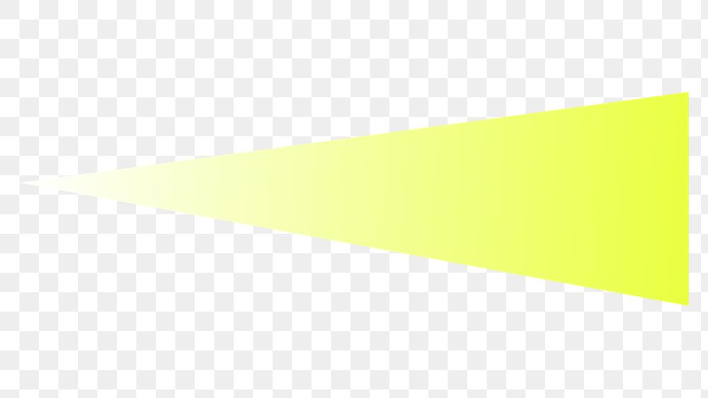 Gradient yellow png triangle shape, transparent background