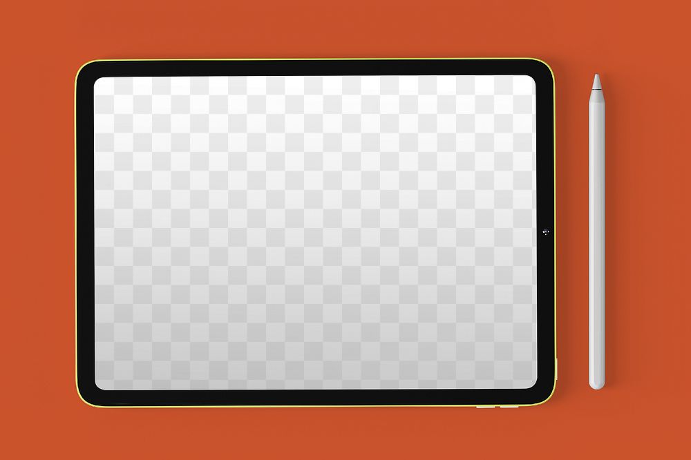 Tablet screen png transparent mockup