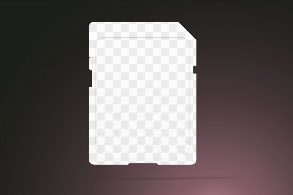 Memory card png mockup, transparent digital product