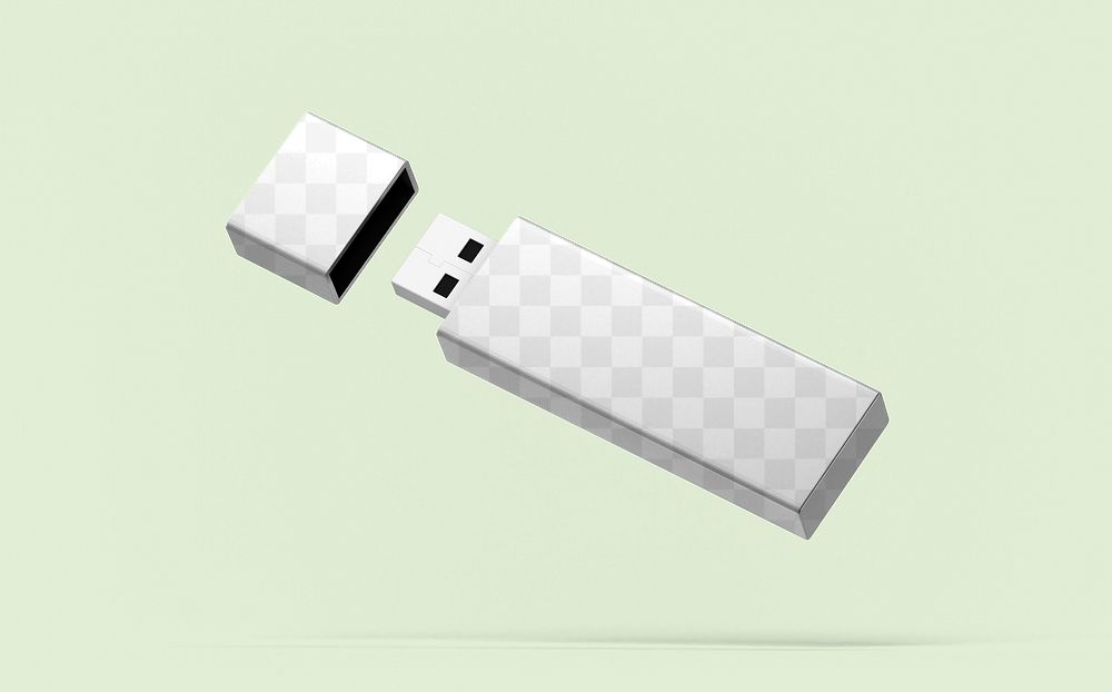 USB flash drive png mockup, transparent product