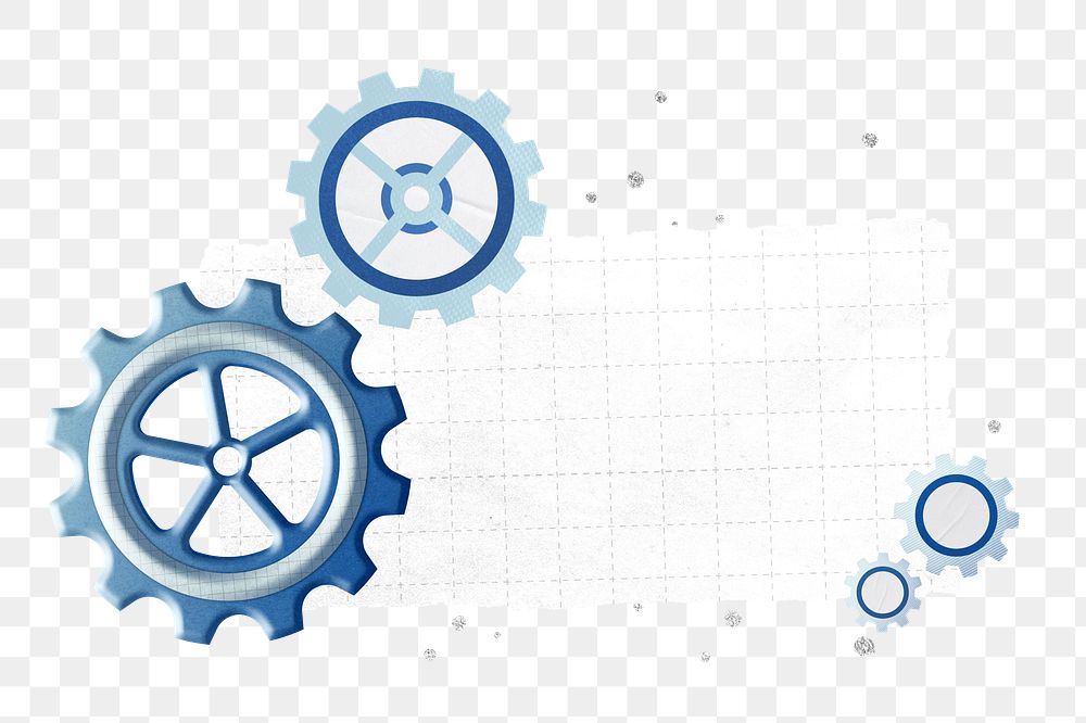 PNG Business cogwheel, ripped paper remix, transparent background