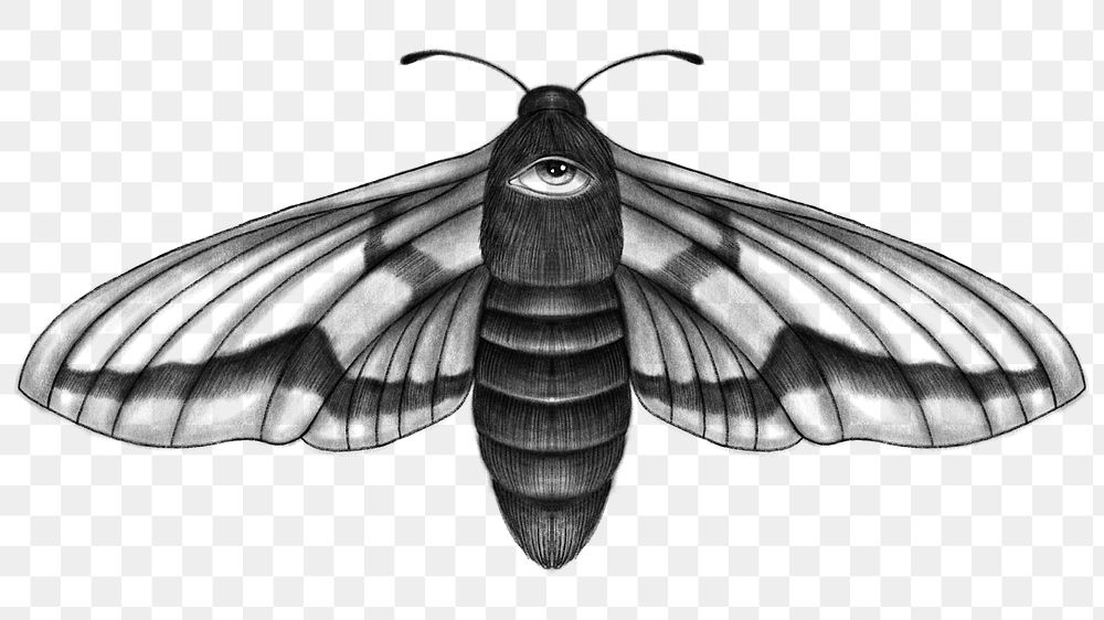 Spirit moth png, spiritual illustration, transparent background