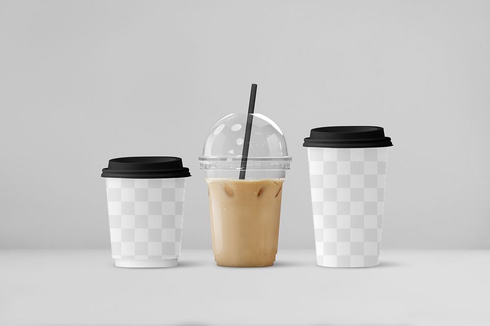 PNG Take away cup mockups, transparent design