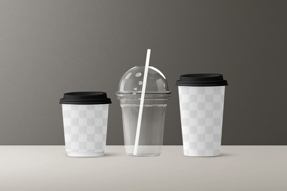 PNG Take away cup mockups, transparent design