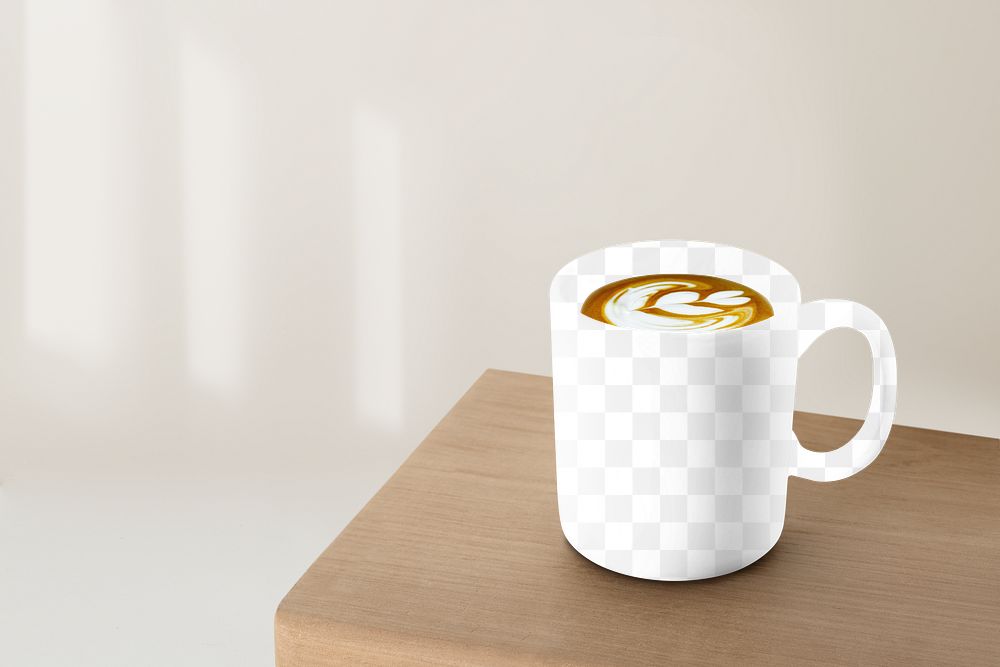 Png coffee mug mockup, transparent design