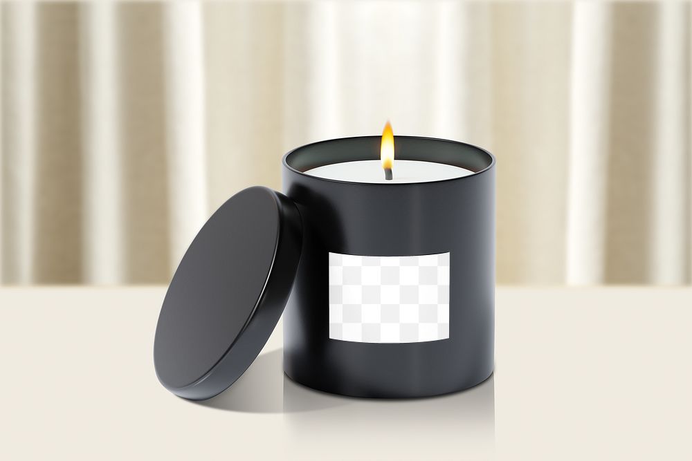 PNG Aroma candle mockup, transparent design
