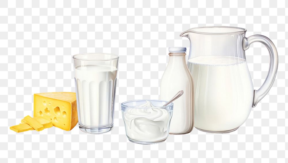 Dairy products png digital art food, transparent background
