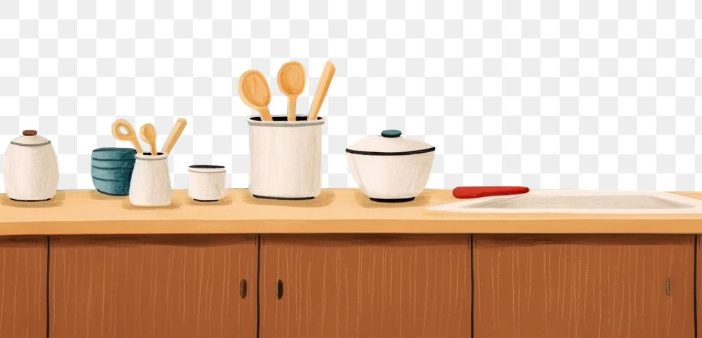 Kitchen counter png border, digital art remix, transparent background