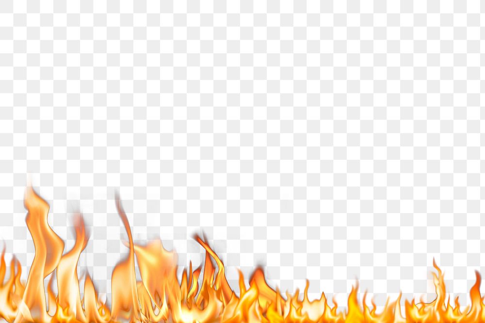 PNG Flame border overlay effect, transparent background