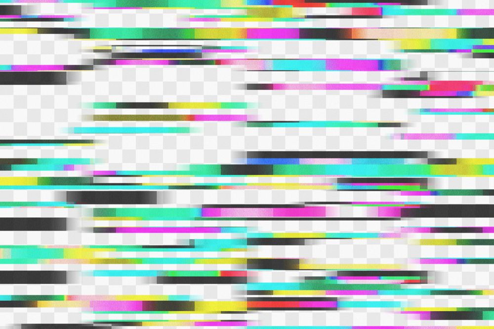PNG Glitch overlay effect, transparent background