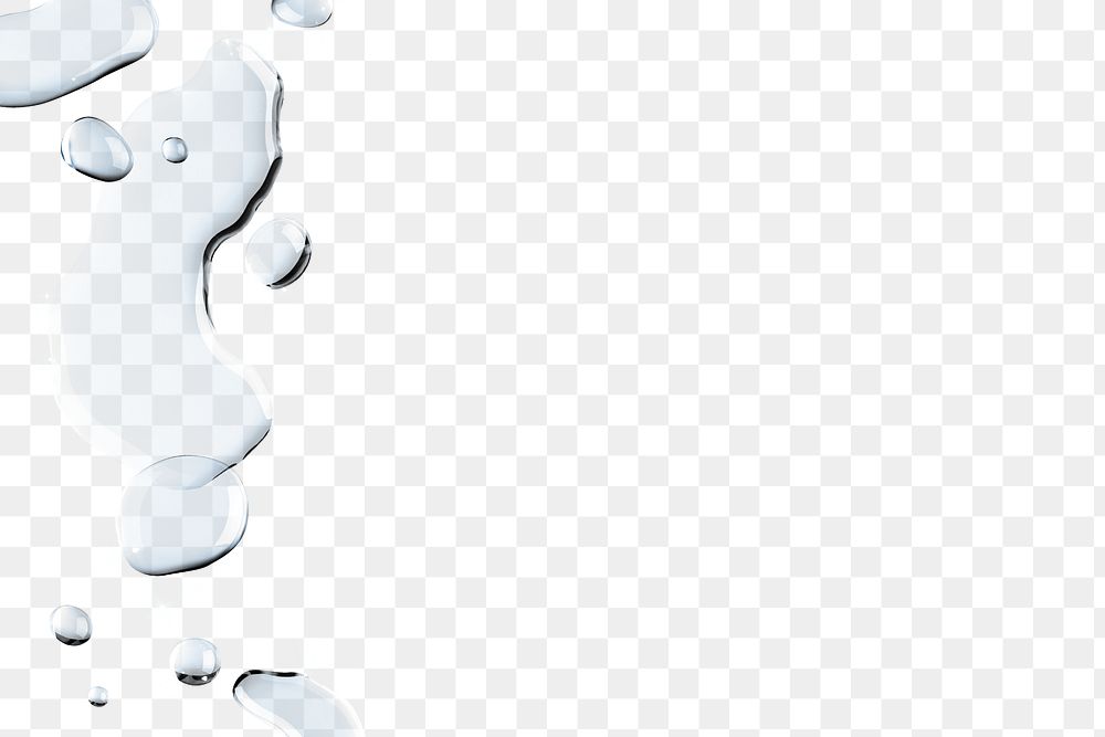 PNG Water liquid shape effect, transparent background