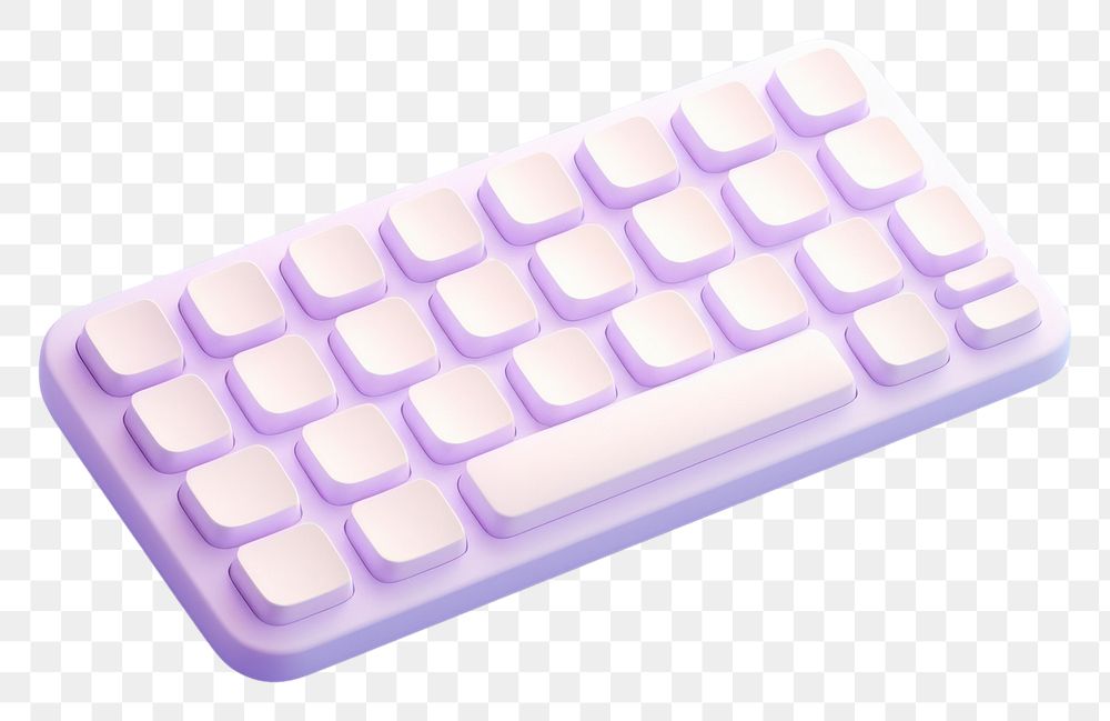 PNG 3D pastel purple keyboard, transparent background