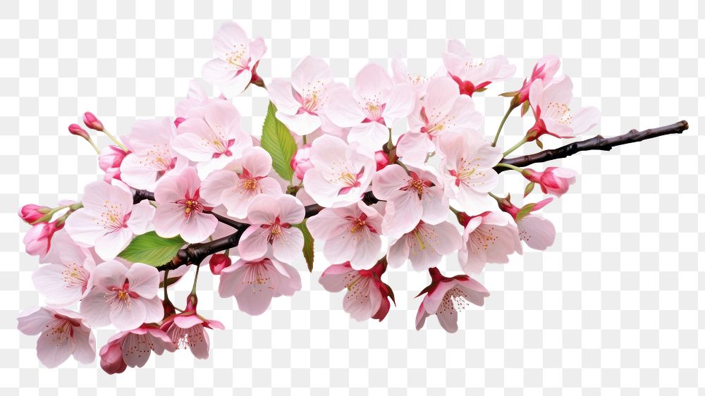 PNG  Cherry blossom flower cherry plant. AI generated Image by rawpixel.