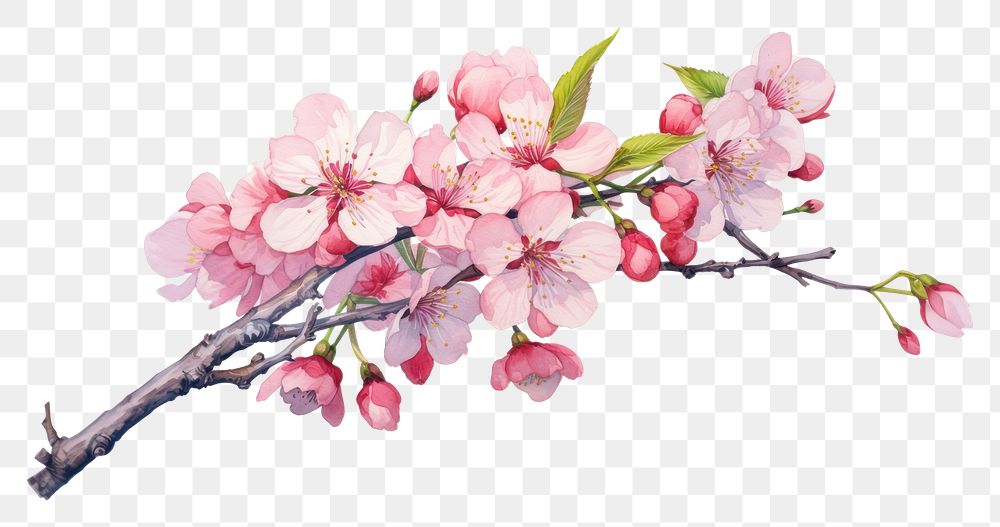 PNG  Sakura blossom flower plant. AI generated Image by rawpixel.